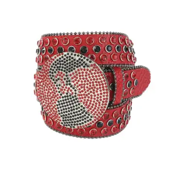 Glamorous Rhinestone Leather Belt