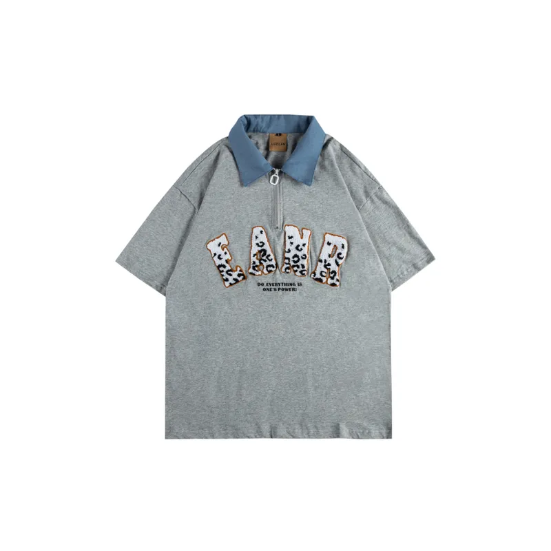 Trendy Loose Embroidery Polo Shirt-2
