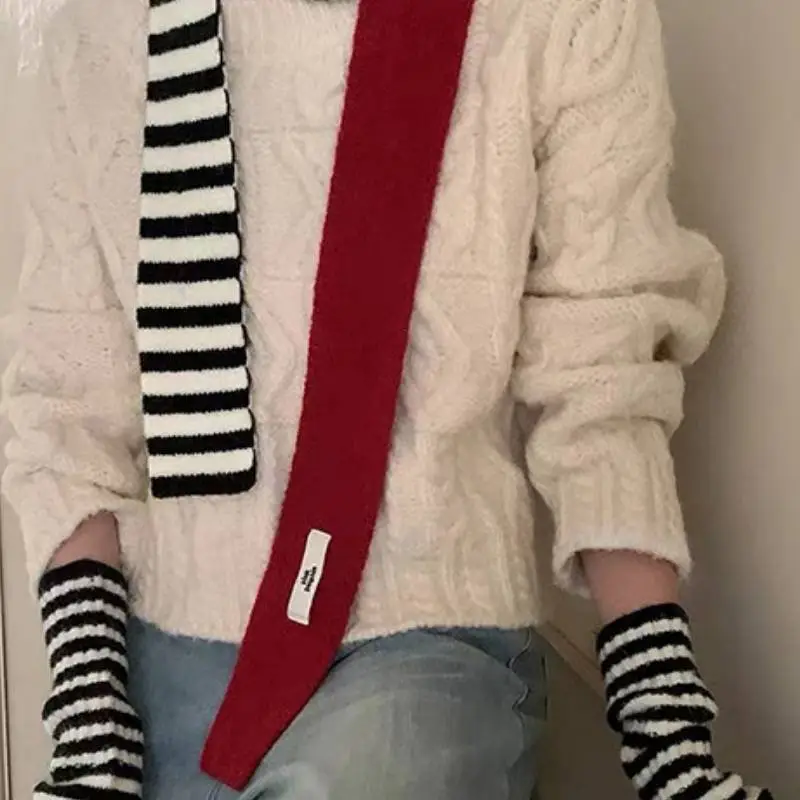 Street Striped Knit Scarf-1