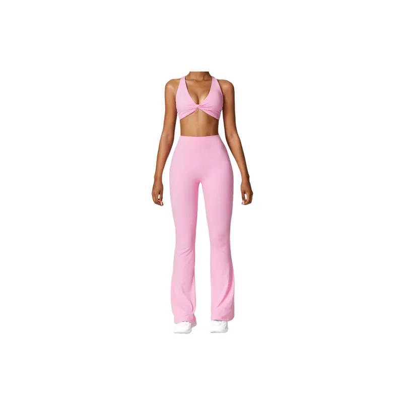 Plain Sporty Nylon Spandex Brushed Fabric Fitness Kit Women-8