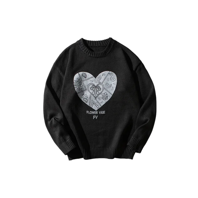 Casual Loose Knitted Fabric Sweater-5