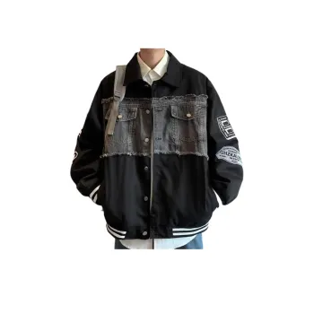 Loose Patchwork Baseball Jackets