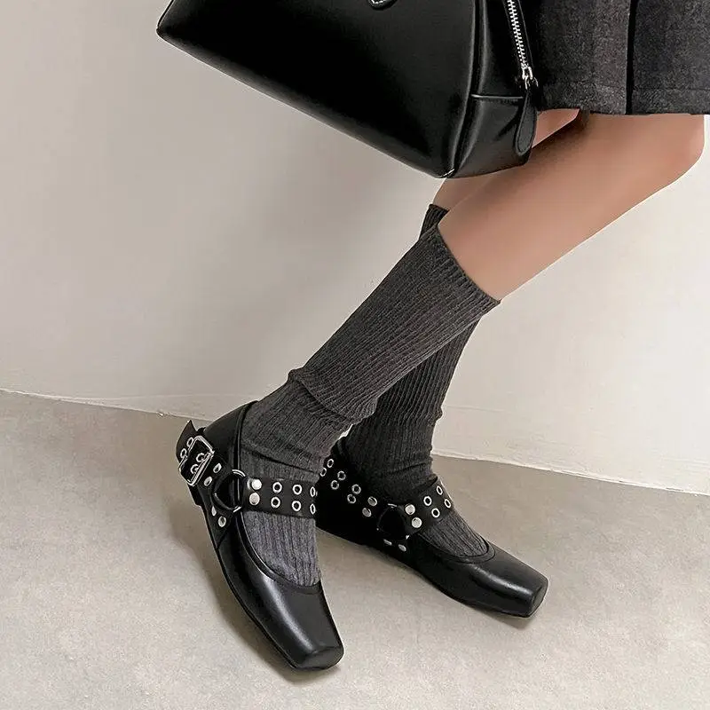 Retro Plain Mary Jane Shoes-12