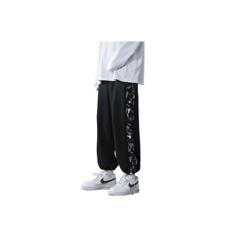 Loose Straight leg Wide legged Sweatpants-3