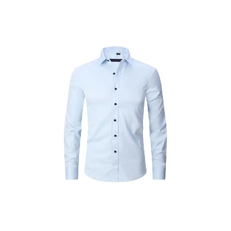 Business Simple Blended Synthetic Fabrics Shirt-2