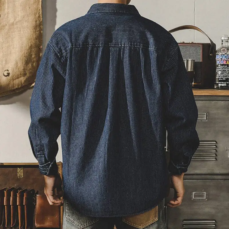 Casual Loose Combed Cotton Shirt-3