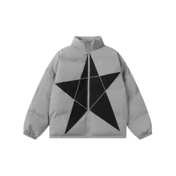Retro Star Pic Color matching Cotton padded Coat