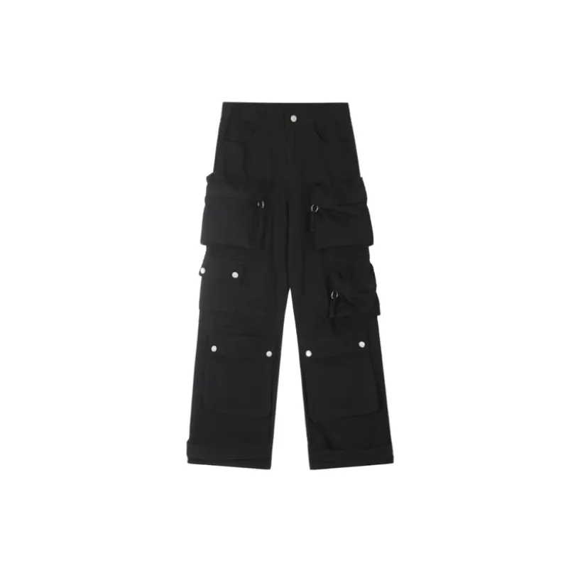 Retro Loose Straight Pants-0