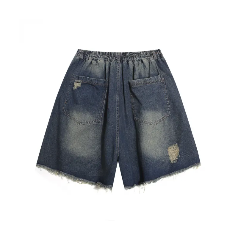 Casual Loose Denim Shorts-3