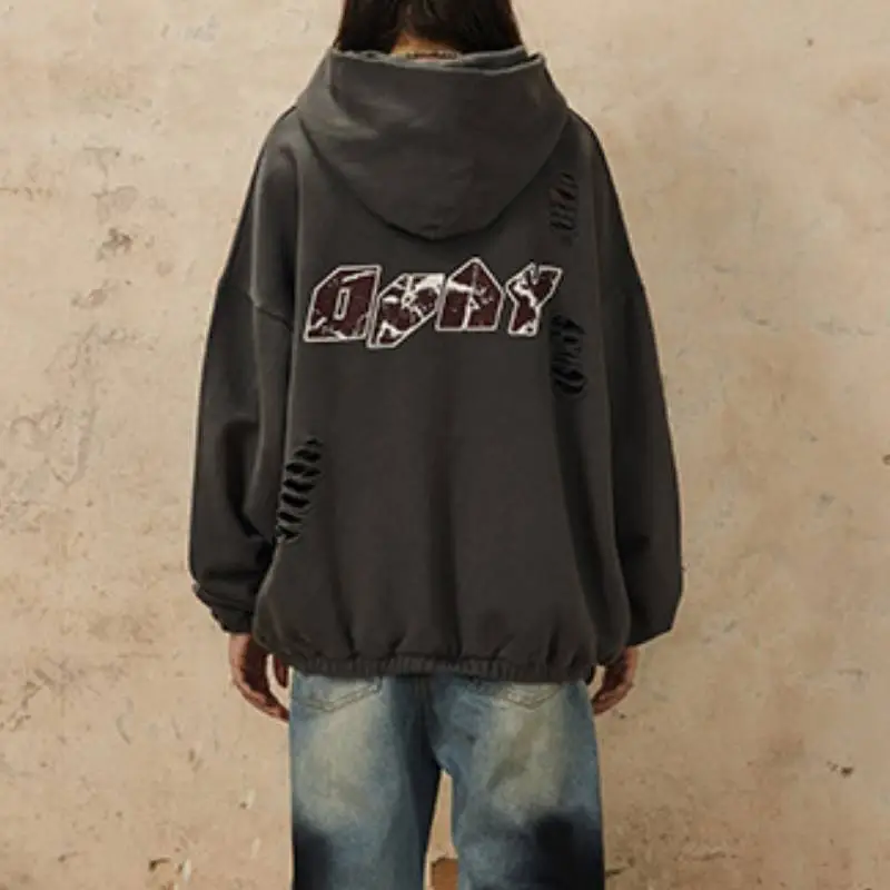 Loose Ripped Sweatshirt-7