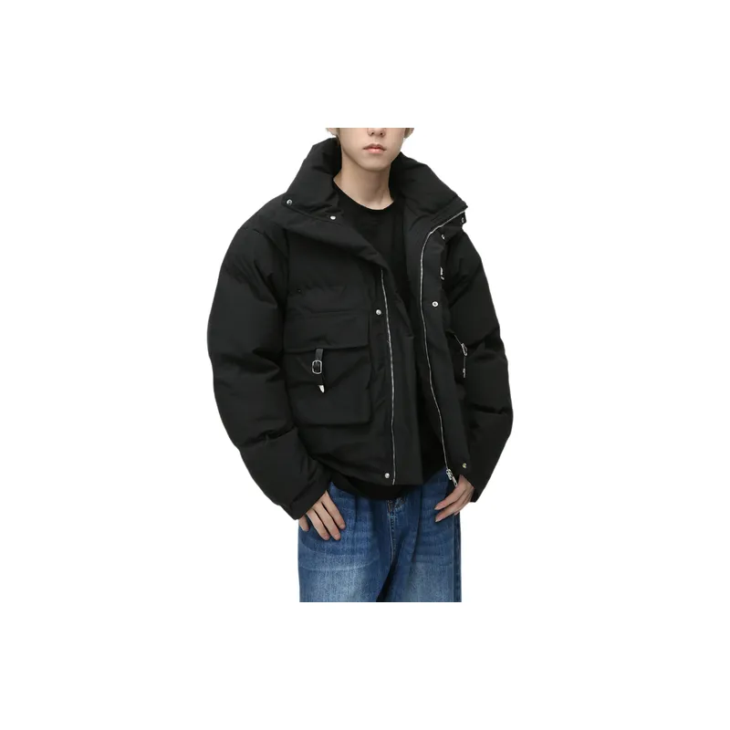 New Arrival Simple Personality Solid Color Warmth Retention Cotton Coat Outerwear-6