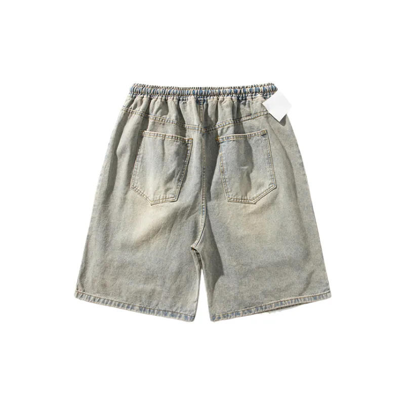 Fashionable Ripped Denim Shorts-1