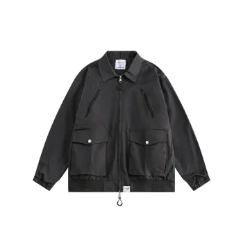 Solid Color Three dimensional Pocket Decorative Lapel Jacket