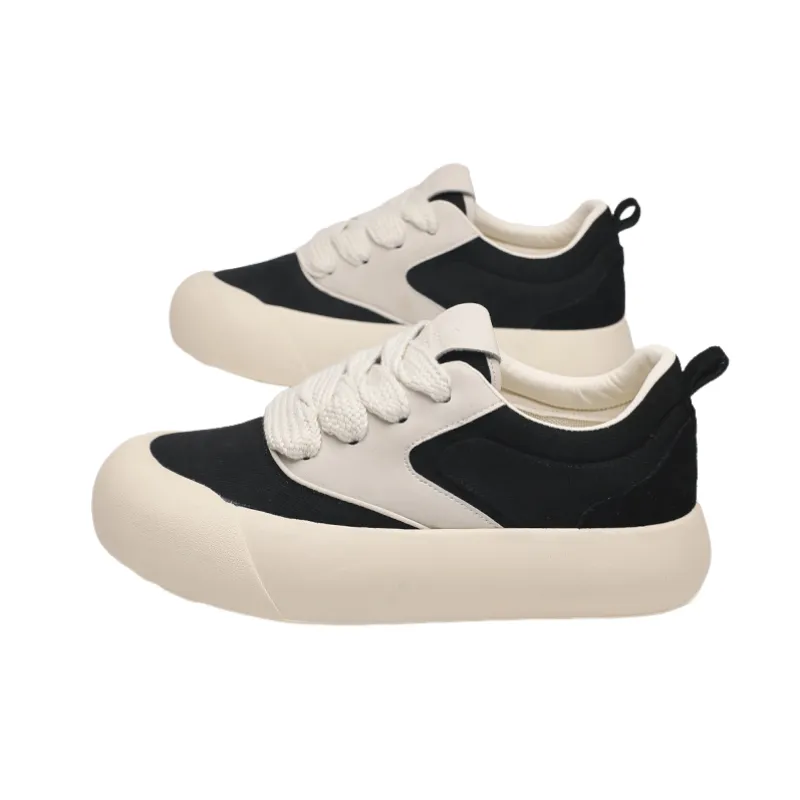 Thick Sole Round Head Color Matching Casual Shoes-7