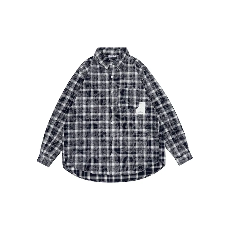 Vintage City Blue and White Plaid Shirt-0