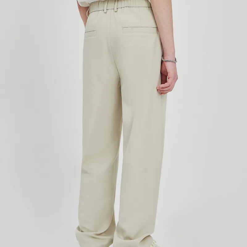 Casual Loose Blended Synthetic Fabrics Suit Trousers-3