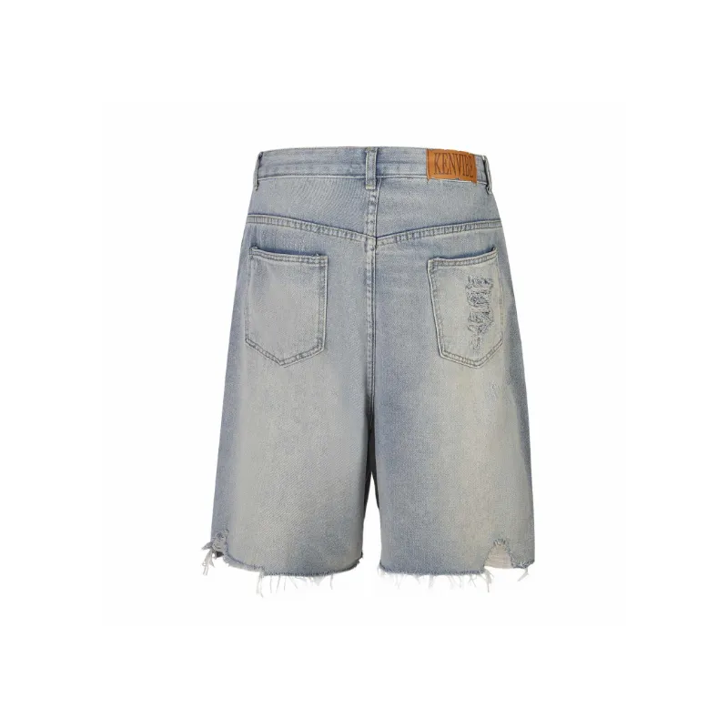 Street Washed Denim Shorts-1