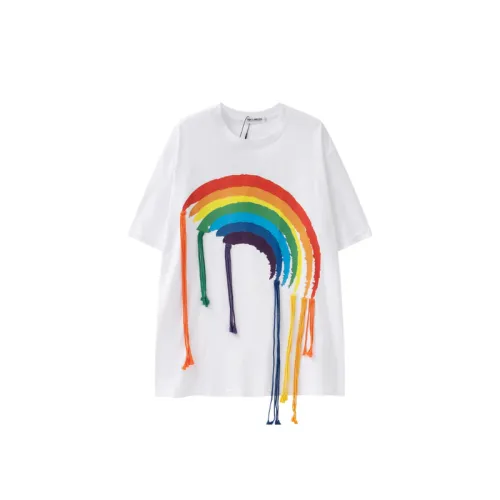 Rainbow Printing Tassel Decoration Casual Loose T Shirt