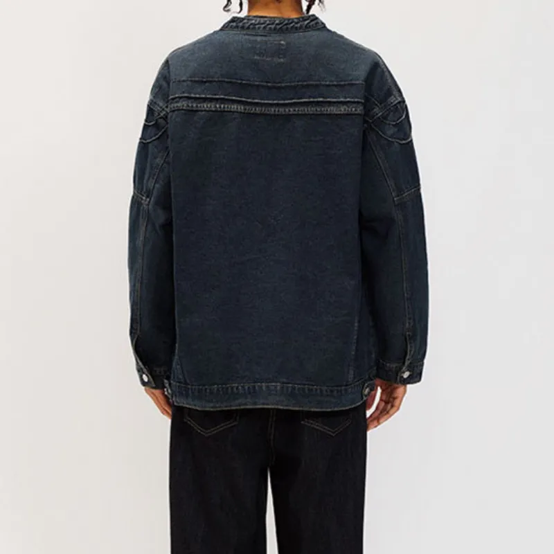 Washed Distress Denim Jacket-2