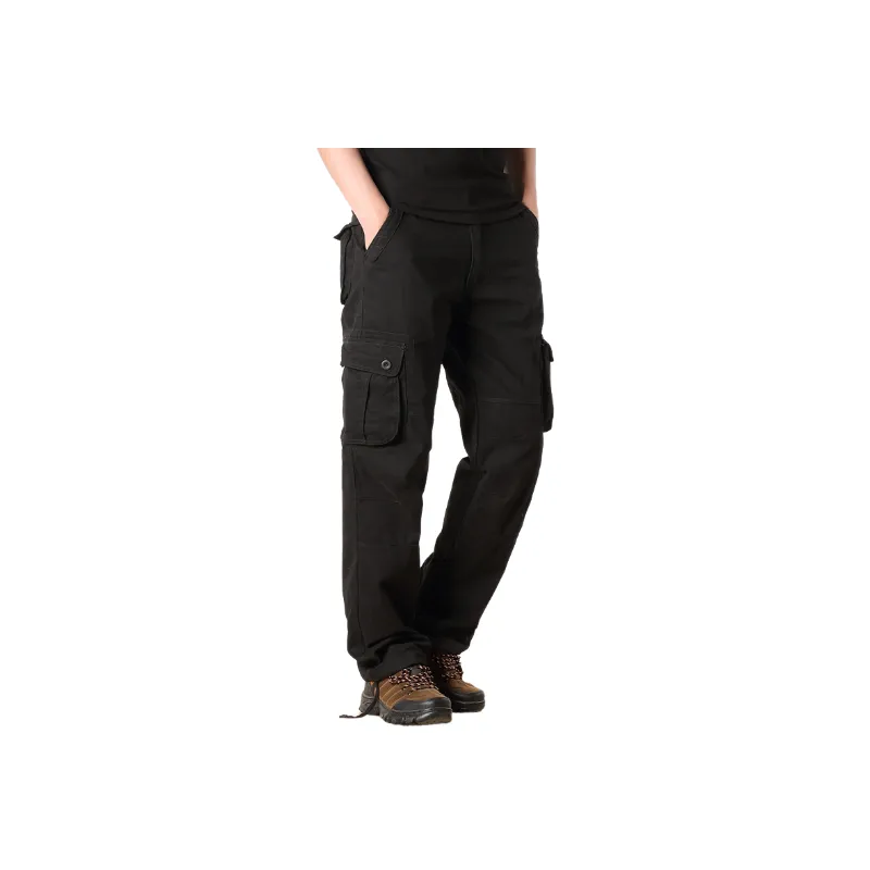 Casual Plain Cotton Cargo Pants Unisex-2