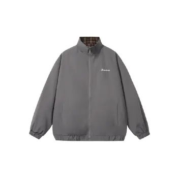 Casual Loose Plaid Blended Synthetic Fabrics Jacket