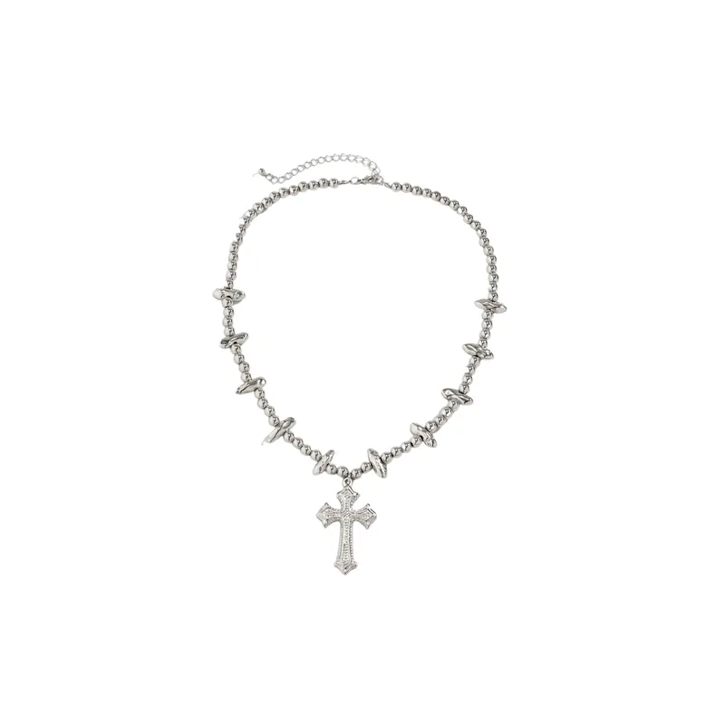 Versatile Pearl Cross Necklace-2