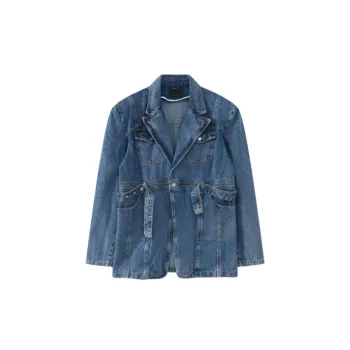 New Arrival Niche Vintage Three Dimensional Shoulder Pad Denim Jacket