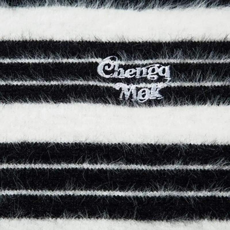 Casual Contrast Color Striped Cotton Blended Fabric Sweater-5