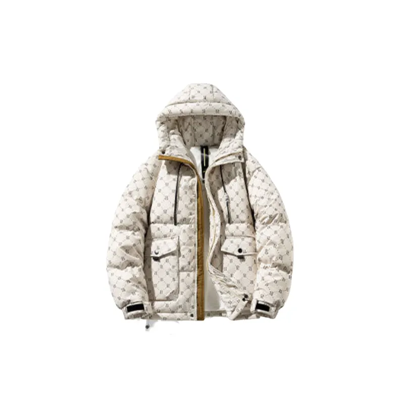 Fashionable Simple White Duck Down Jacket-9