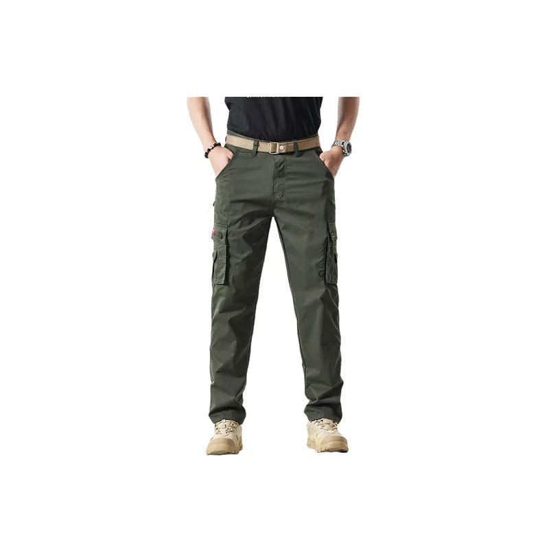 Casual Washed Blended Synthetic Fabrics Cargo Pants Unisex-0