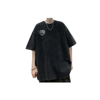 Washed And Distressed Hip Hop Versatile T Shirt