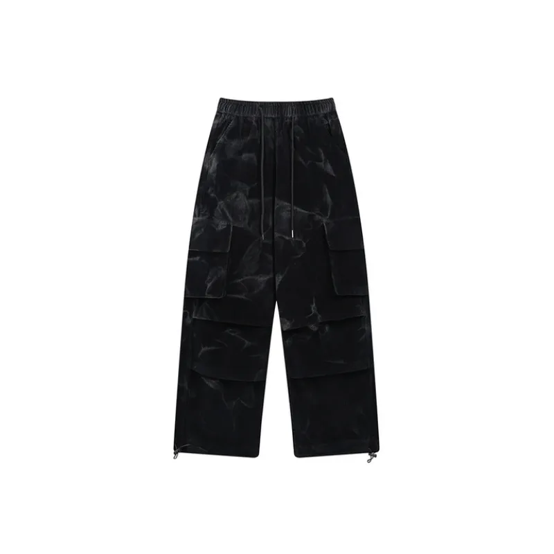 Retro Corduroy Washed Casual Long Trousers-0