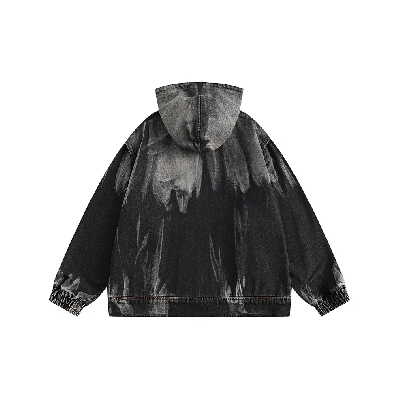 Retro Print Denim Jacket-1