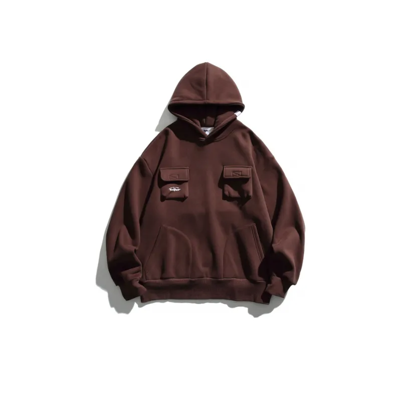 Fleece lined Heavy Hooded Trendy Brand Thickened Top-5