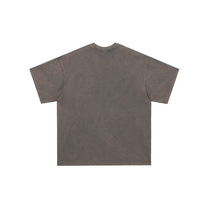 Retro Loose Hip Hop Washed T Shirt-5
