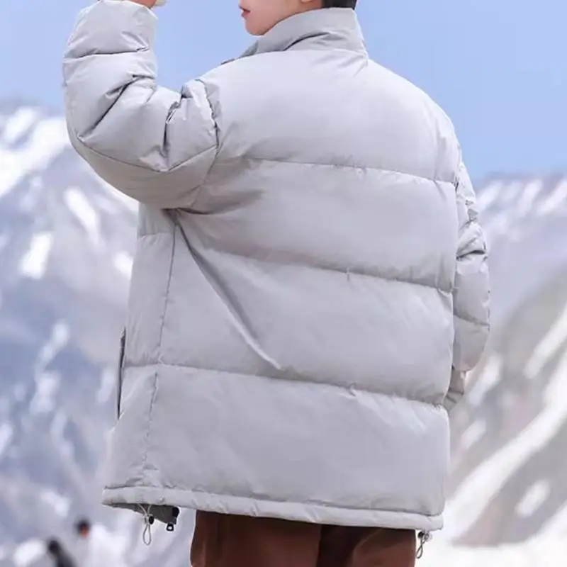 Warming Loose White Duck Down Jacket-2
