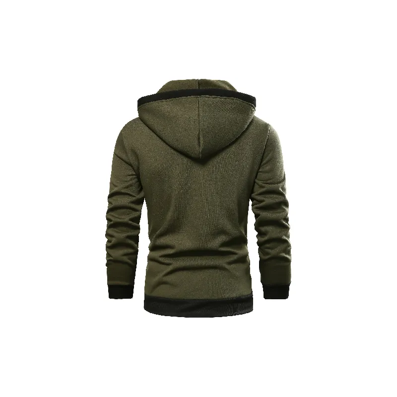 Simple Zipper Blended Synthetic Fabrics Sweatshirt-1