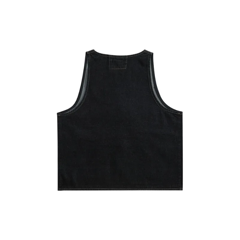 Trendy Functional Denim Vest-1