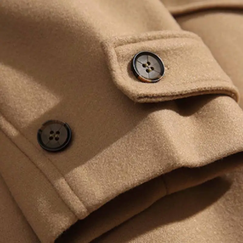 Casual Plain Polyester Coat-3