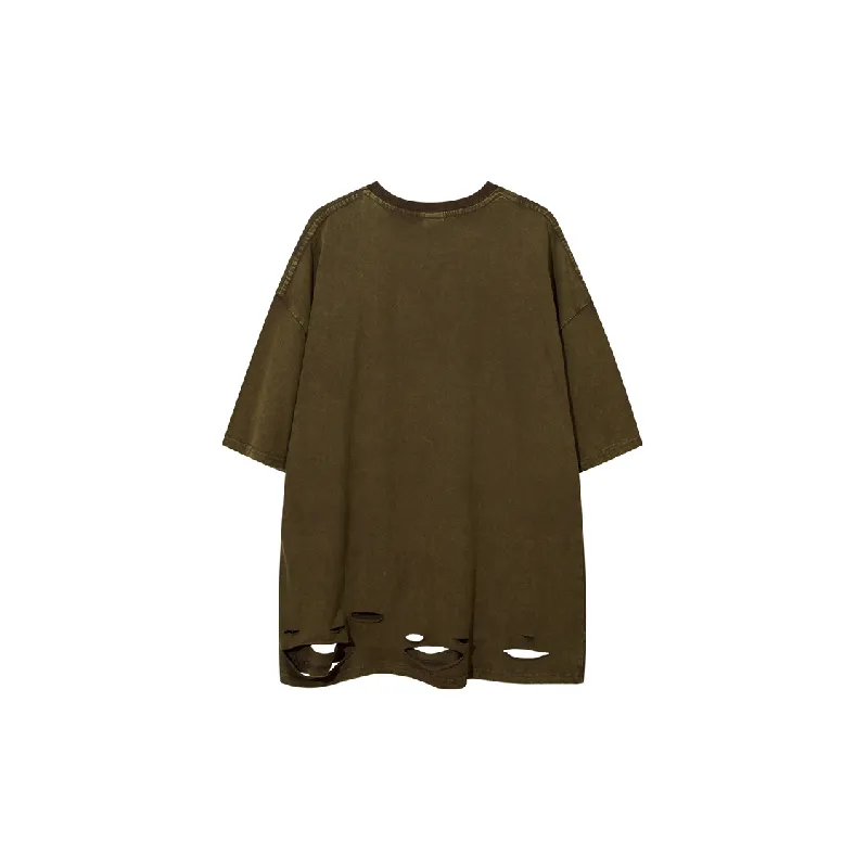 Street Loose Cotton Blended Fabric T Shirt-3