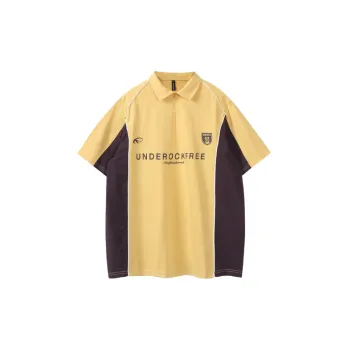Fashionable Letter Cotton Blended Fabric Polo Unisex