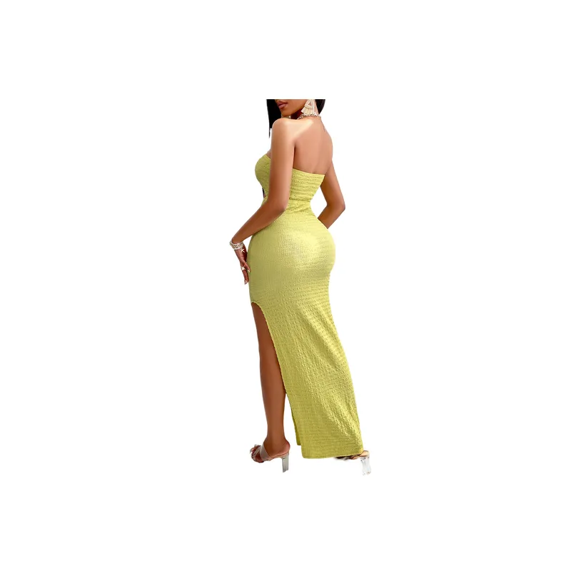 Fashionable Plain Polyester Dress Women-5