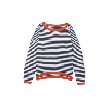 Striped Loose Cotton Sweater Women