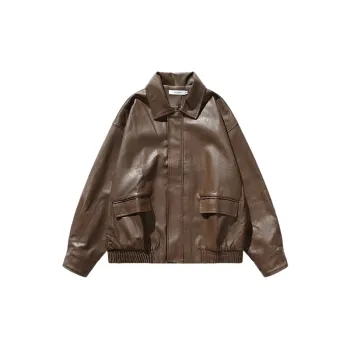 Casual Loose PU Leather Jacket