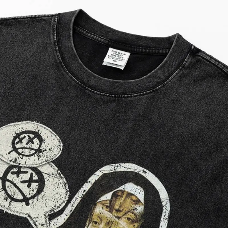 Retro Loose 100% Cotton T Shirt-4