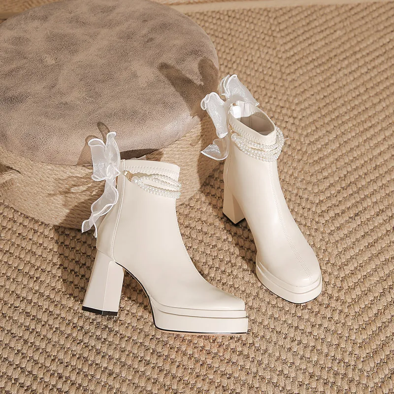 Fashionable Bow High Heels-5