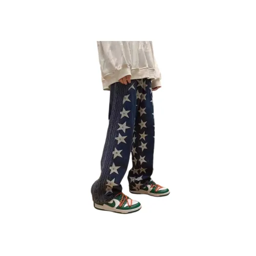 Retro Star Print Wide Leg Pants