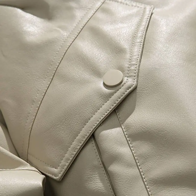 Loose Warming PU Quilted Jacket-6