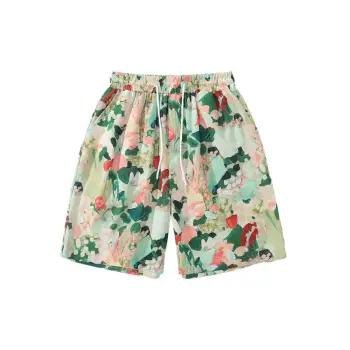 Retro Casual Polyester Casual Shorts