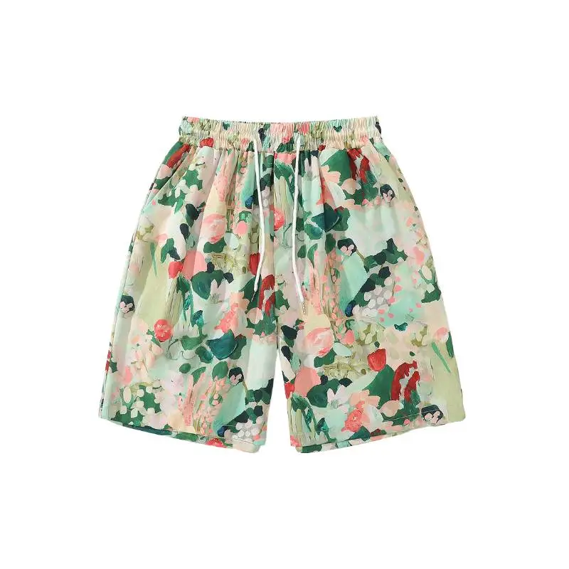 Retro Casual Polyester Casual Shorts-0